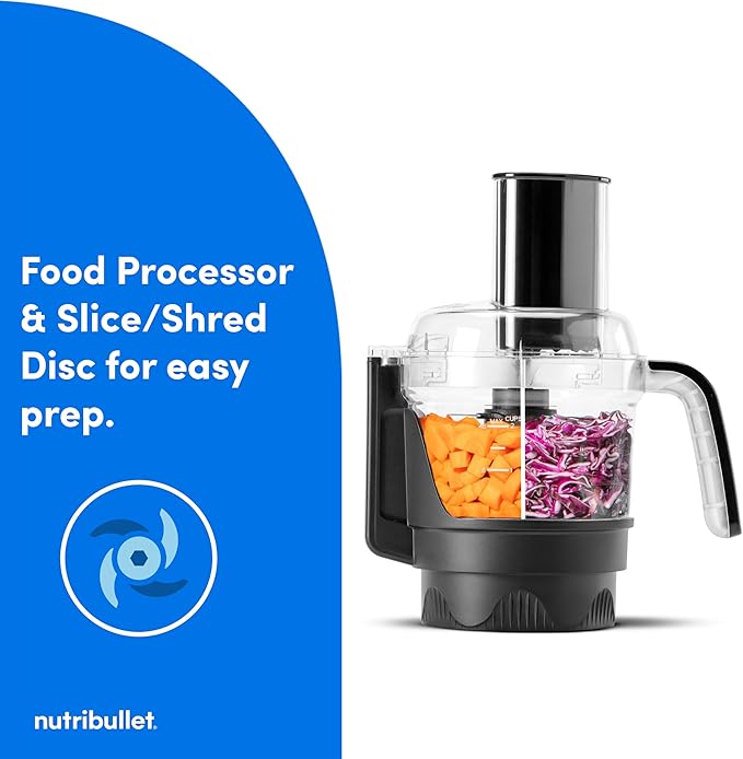 nutribullet® Ultra Plus+ 3-1 Compact Kitchen System, 1200W Kitchen System with Blender, Food Processor, and Coffee and Spice Grinder, 32oz and 24oz Blending Cups, 2-Cup Food Processor, Pearl White