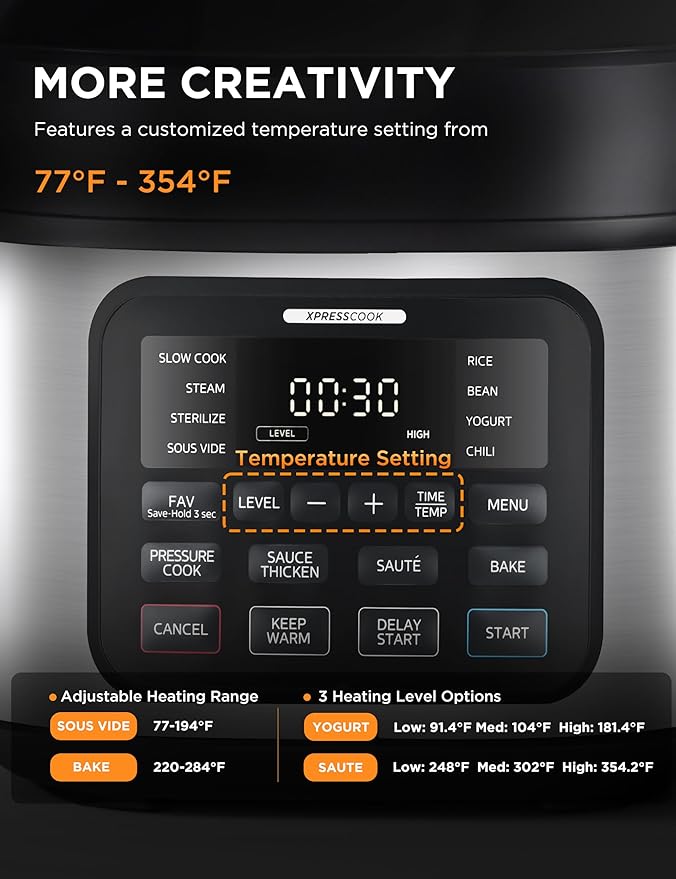 Midea WideMax 12-in-1 Electric Pressure Cooker, 6.5 Quart, 12 Presets, Multi-Functional Programmable Slow Cooker, Rice Cooker, Steamer, Sauté Pan, Cake, Yogurt, Warmer and More