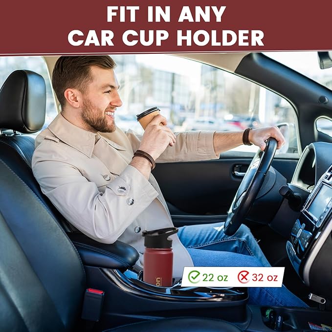 Lexlion 22 Oz Fruit Infuser Water Bottle - Triple Walled Insulated Stainless Steel, Thermal Leaf Infuser, Silicone Sleeve, 3 Leakproof Lids, Metal Mug Gallon