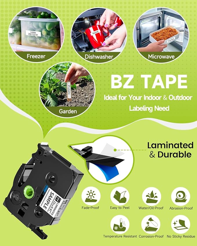 Label Maker Machine with-Tape, H1100 Handheld Label Maker Portable Labeler with Backlight Screen Keyboard for Home School Office Organization, Multiple Fonts Symbols Borders Easy to Use Inkless