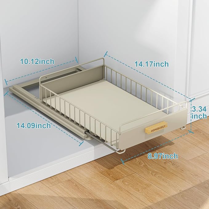 Under Sink Organizer - Under Sink Organizers and Storage Shelves, Multi-Use Kitchen and Bathroom Pull Out Cabinet Organizer with Sliding Drawers, Bathroom Cabinet Organizer, Gray