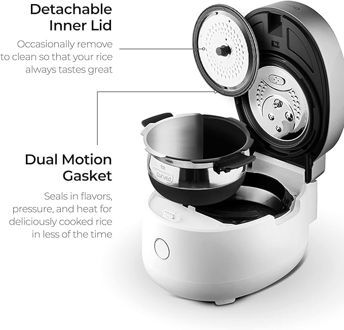 CUCKOO CRP-MHTR0309F 3-Cup (Uncooked) / 6-Cup (Cooked) Induction Heating Twin Pressure Rice Cooker & Warmer with Nonstick Inner Pot, 15 Menu Modes, 3 Voice Guide, Auto Clean (White)