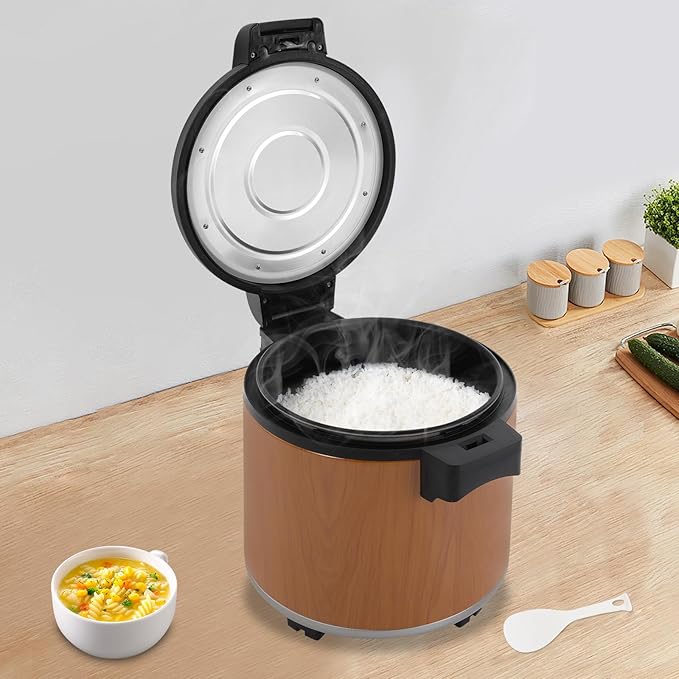 Commercial Electric Rice Warmer-23L/6Gal Large Capacity Food Warmer with Non-Stick Inner Pot,Surround Heating & One-Touch Operation,Perfect for Restaurants,Buffets, Catering,Hotels,Parties (Burlywood)
