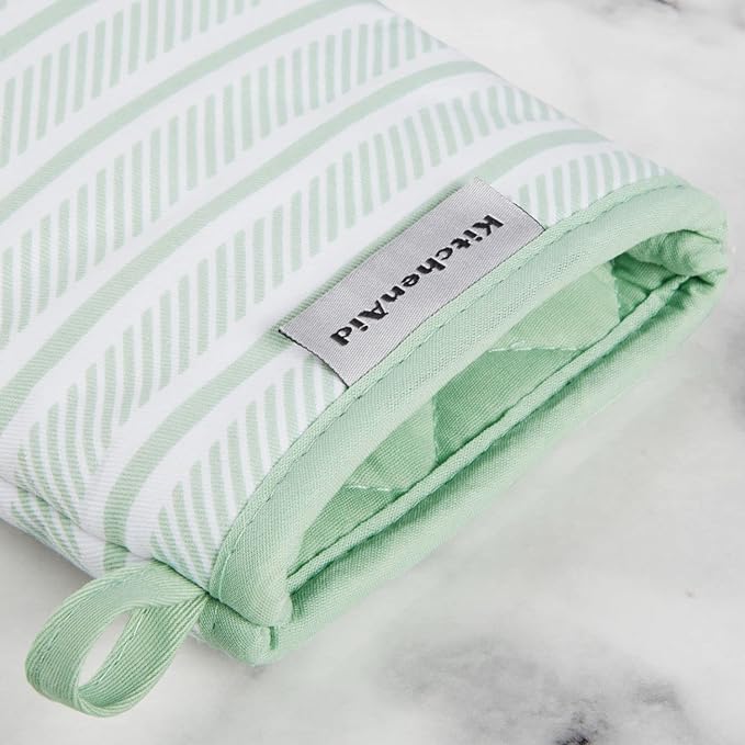 KitchenAid Albany Mini Oven Mitt 2-Pack Set, Pistachio, 5.5"x8"