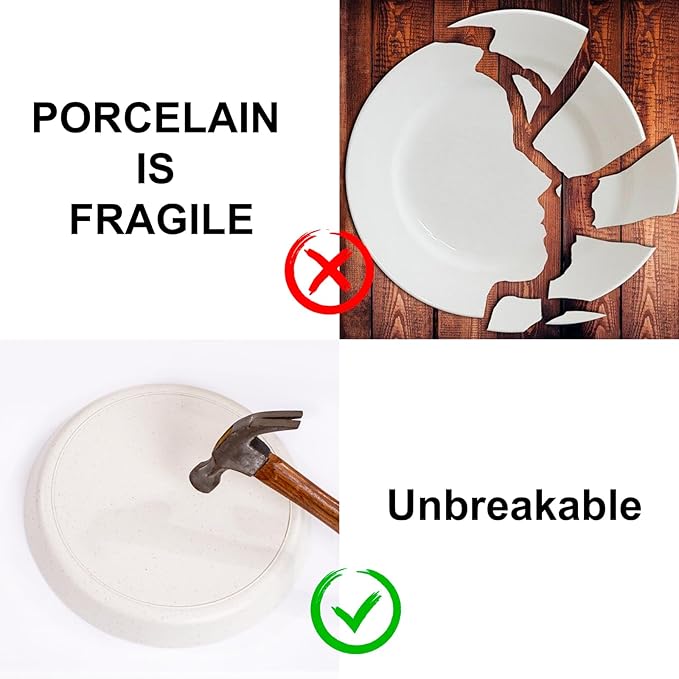 EI 18pcs Beige Wheat Straw Plates,Unbreakable Reusable Plastic Plates,Melamine Plate for Camping,Picninc,Family Dinner,wheat straw Dinnerware Sets