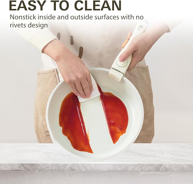 UCClife 17-Piece Nonstick Cookware Set, Family Kitchen Pots & Pans with Removable Handles, Oven & Dishwasher Safe, PFAS-Free for Everyday Cooking