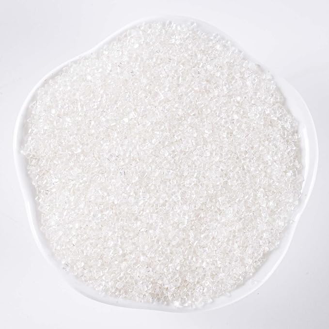 Kasvan White Sanding Sugar Sprinkles - Edible Sugar Crystals, Baking Cake Decorations, Ice Cream Toppings cupcake Decorating, Wedding Party Chirstmas Supplies, 85g/3.2oz (White)