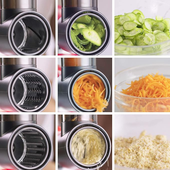 Slicer Shredder Attachments for KitchenAid Stand Mixer Cheese Grater Attachment for KitchenAid, Slicer Accessories with 3 Blades by InnoMoon