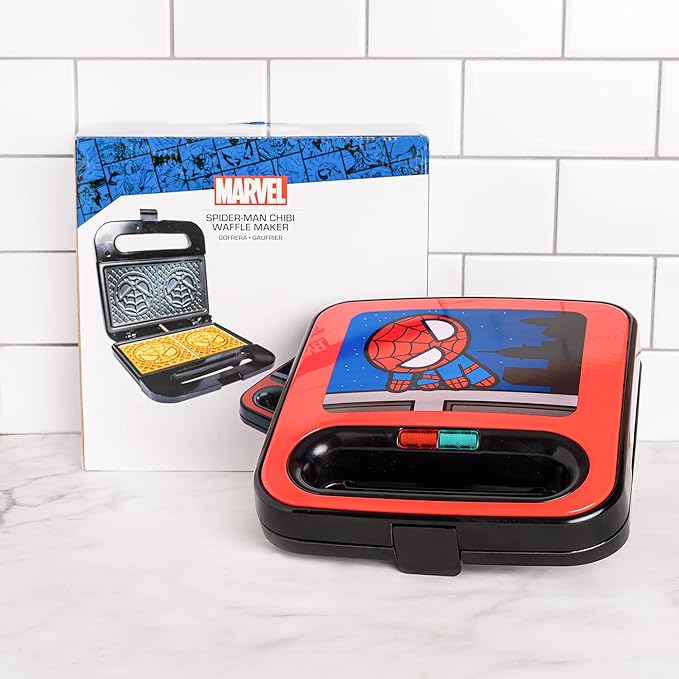 Uncanny Brands Spider-Man Waffle Maker - Chibi Spidey Waffles - Marvel Kitchen Appliance