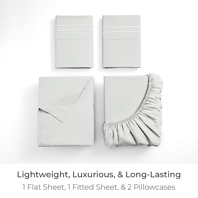 Mellanni Full Sheets Set - 4 PC Iconic Collection Bedding - Hotel Luxury, Extra Soft, Cooling Bed Sheets - Wrinkle, Fade, Stain Resistant (Full, Ivory)