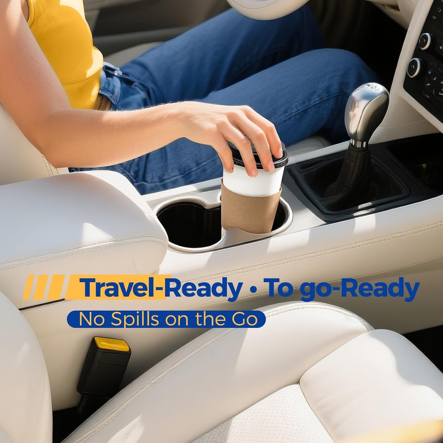 Fit Meal Prep 24 oz 100 Pack To Go Coffee Cups with Lids and Sleeves, Disposable Paper Coffee Cups with Lids for Hot/Cold Beverage