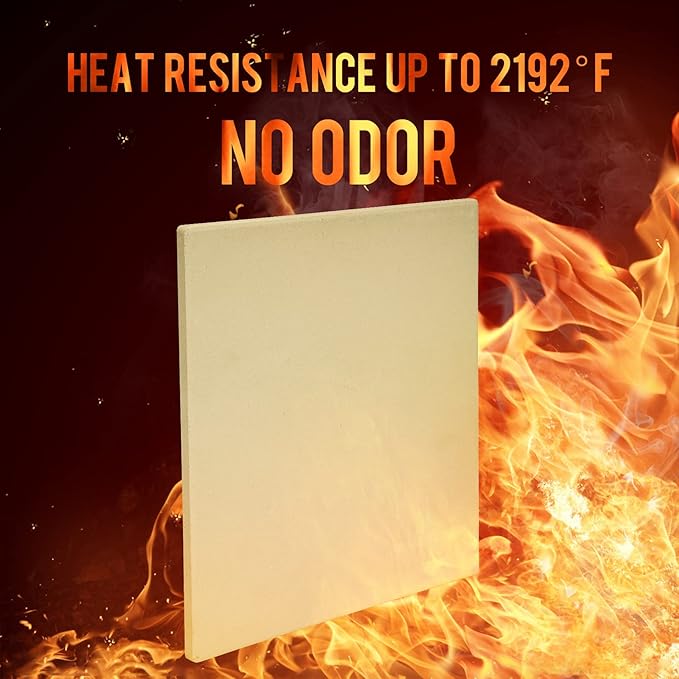 Pizza Stone for Oven and BBQ Grill, 13 inch Square Bread Baking Stone, Heavy Duty Large Ceramic Pizza Pan for Baking Pie Cookie and Cheese