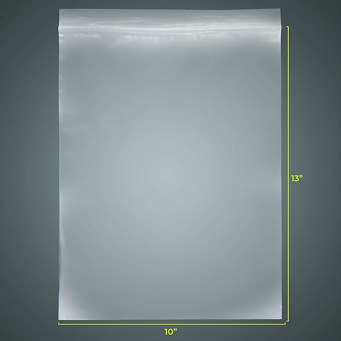 SNL Quality Zipper Lock Reclosable Clear Disposable Plastic Bags, Strong | Assorted Large Bag Sizes - 6" X9", 8" X 10", 9" X 12", 10" X 13" - 2 MIL - 400 Bags