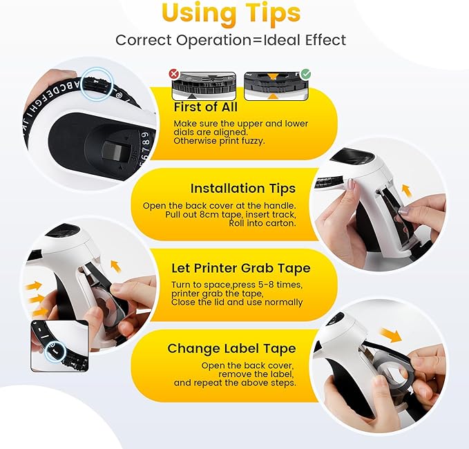 Zodzi Embossing Label Maker, Vintage Embossed Label Makers, Manual Retro Label Maker Machine for Home Kitchen Office Kids School Items, Old School Embosser with 3 Rolls 9mm 3D Labeler Waterproof Tapes