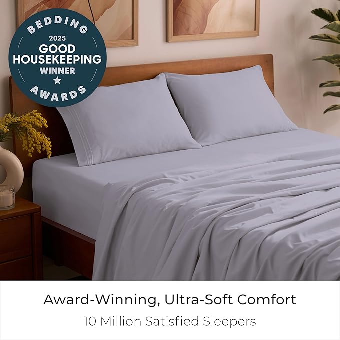 Mellanni Queen Sheets Set - 4 PC Iconic Collection Bedding - Hotel Luxury, Extra Soft, Cooling Bed Sheets - Wrinkle, Fade, Stain Resistant (Queen, Lavender)