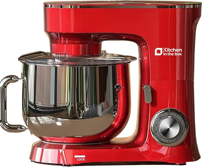 Kitchen in the Box Stand Mixer, 900W 8.5 QT Kitchen Electric Mixer, 10-Speed Large Capacity Tilt-head Food Mixer with Dough Hook, Wire Whip, Flat Beater & Splash Guard (Red)