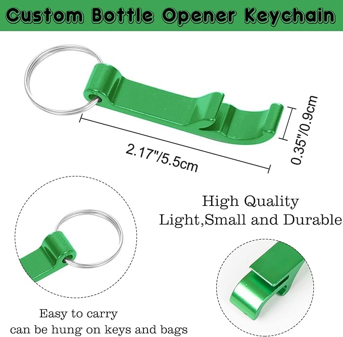 10PCS Personalized Bottle Opener Keychain Bulk Custom Beer Bottle Opener with Logo Text Engraved Wedding Bottle Opener Favors Customized Gifts for Guests Baby Shower Birthday Party-Silver
