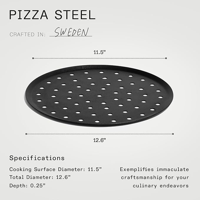 Made In Cookware - Seasoned 12" Carbon Pizza Steel - (Like Cast Iron, but Better) - Professional Cookware - Crafted in Sweden - Induction Compatible