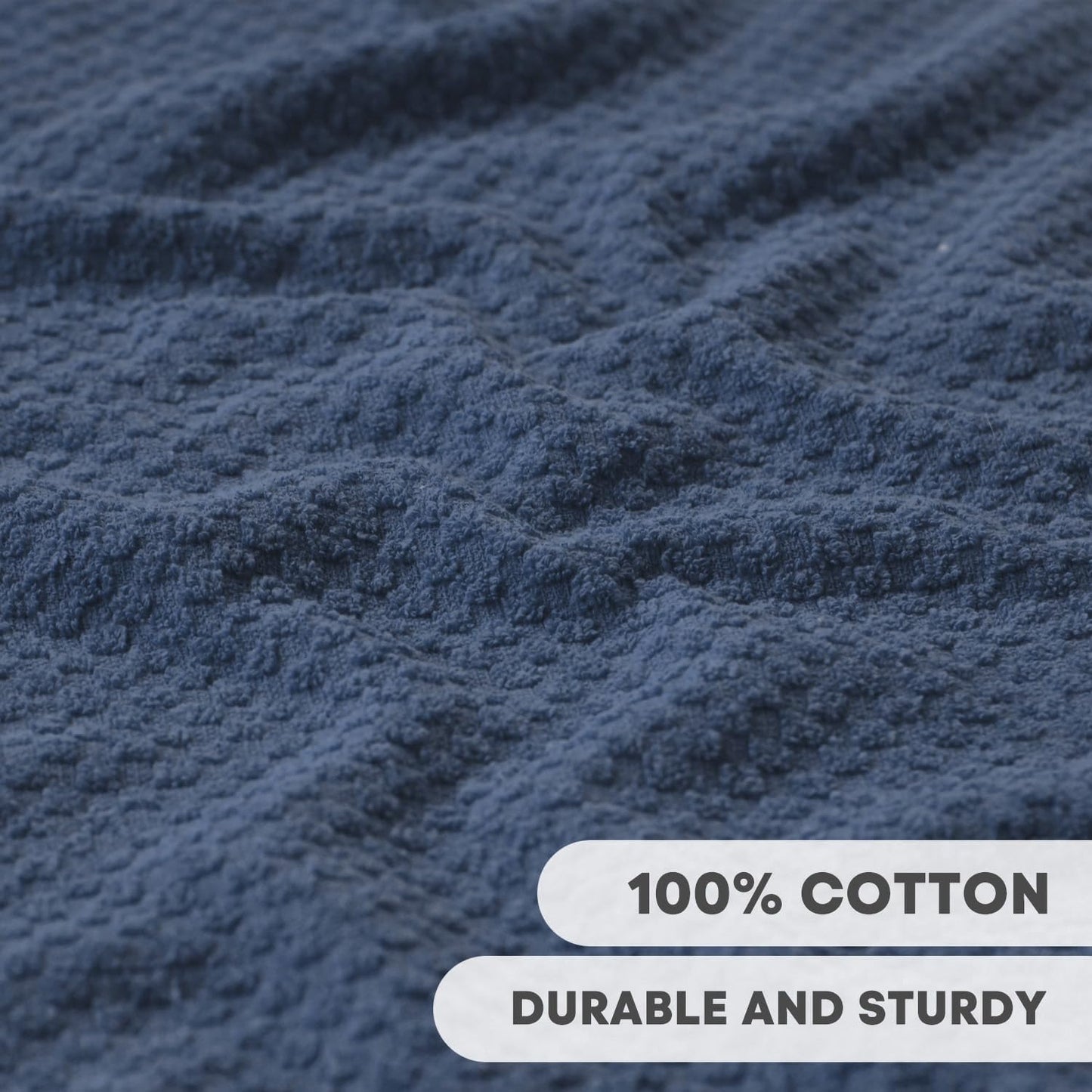 Artoid Mode Ring Spun Cotton Blue Dishcloth Kitchen Towels, 12x12 Inch Ultra Soft Absorbent Quick Drying Household Cleaning Kitchen Rags Set of 4