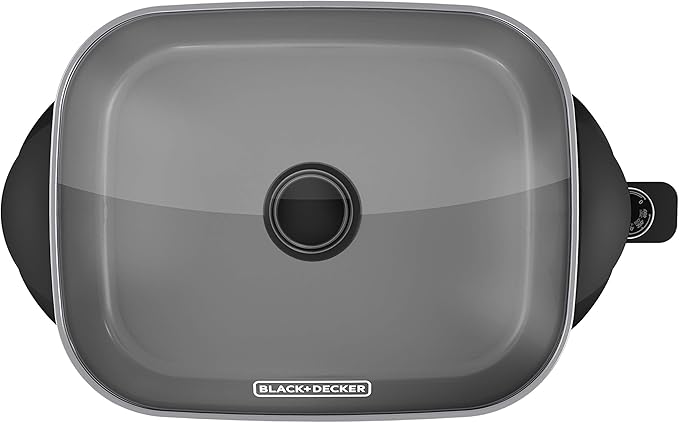 BLACK+DECKER Electric Skillet, Variable Temperature Control, Nonstick Cooking Surface, Dishwasher Safe, Tempered Glass Lid, 12"x15"