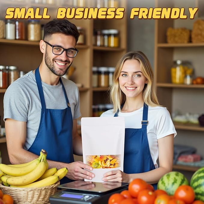 50 Pack Smell Proof Bag, Stand Up Zip Lock Bags, Cookie Bags with Seal, Resealable Pouches, Packing Bags for Cheese, Herbs, Coffee, Spice, Nuts, Soap, Bath Salts, Party Favors, Tea