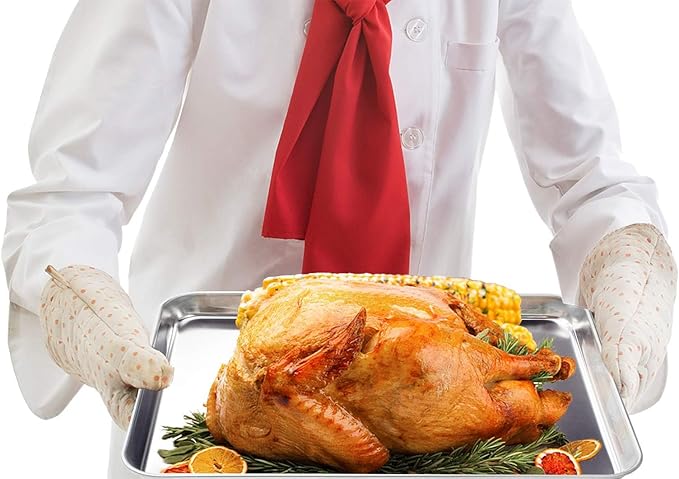 Baking Sheet, Yododo Stainless Steel Baking Pans Tray Cookie Sheet Toaster Oven Tray Pan Cookie Pan, Non Toxic & Healthy, Superior Mirror Finish & Rust Free, Easy Clean & Dishwasher Safe - 19.6 inch