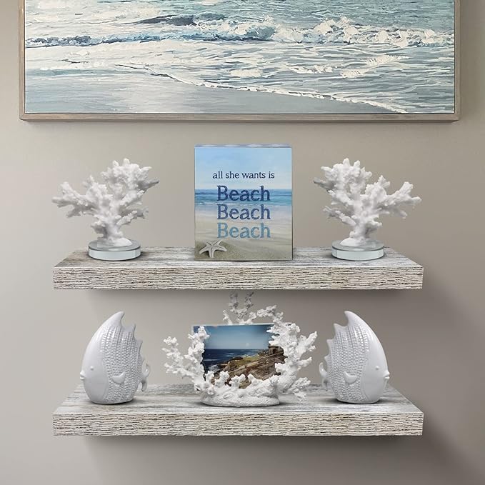 Sorbus Floating Shelves, Wall Shelves for Bedroom, Kitchen, Living Room, Bathroom Shelves Over The Toilet, Home Decor, Farmhouse, 24 x 9 Inch Wall Mounted Floating Shelves for Wall, 2 Pack, Rustic