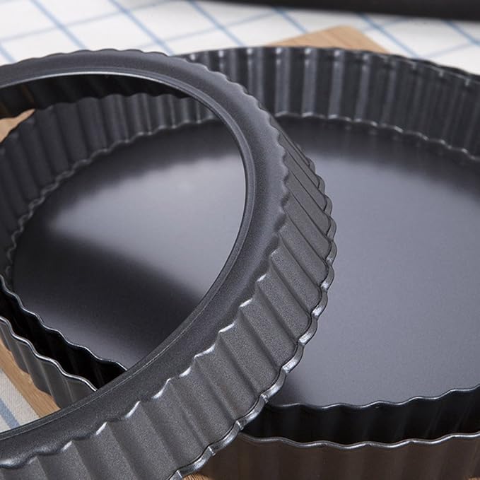 Tosnail 2 Pack 9 Inch Non-Stick Quiche Pan Tart Pan with Removable Loose Bottom
