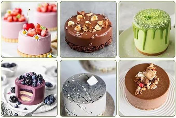 OCPO KITCHEN 3D Round Cylinder Silicone Mold for Baking Mousse Cake, Candy, Pastry, Chocolate, Cupcake, Cookie, Cake Decoration Mold, Round Shape (24-Cavity)