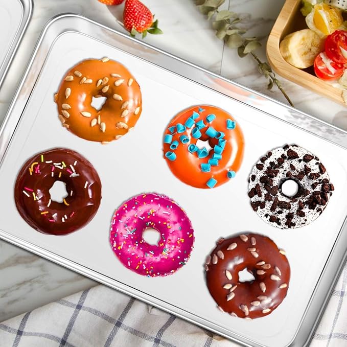 Baking Sheet, Yododo Stainless Steel Baking Pans Tray Cookie Sheet Toaster Oven Tray Pan Cookie Pan, Non Toxic & Healthy, Superior Mirror Finish & Rust Free, Easy Clean & Dishwasher Safe - 23½ inch