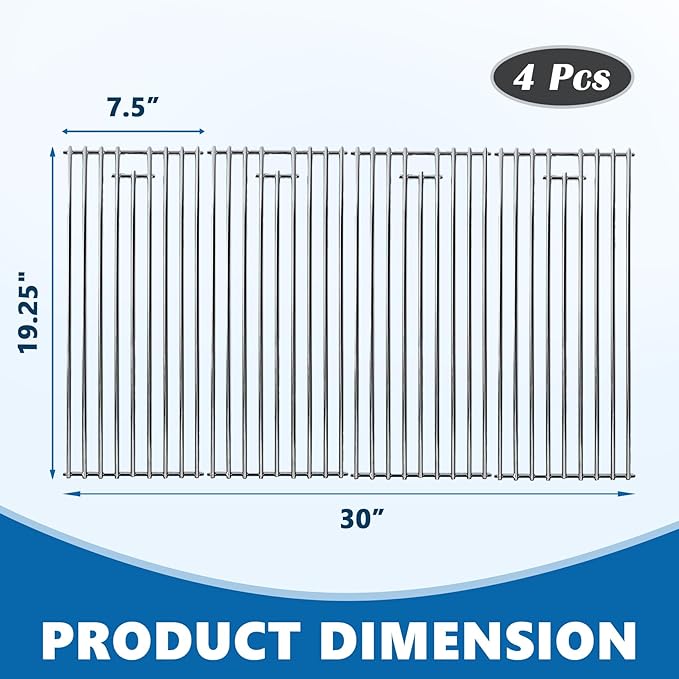 SafBbcue 16517 Cooking Grates for Bull 4 Burner Grill Replacement Parts Bull Angus 47628 47629 47628CE 47629CE Bull Steer 69008 69009 Bull Outlow 26038 26039 Lion Premium 75000