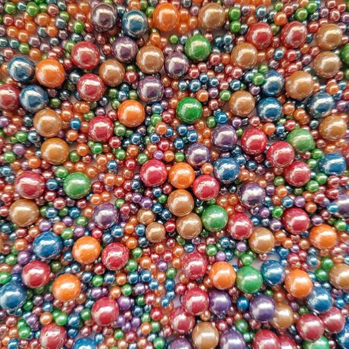 Edible Deep Colorful Sugar Pearls Candy Sprinkles 120G/ 4.23Ounce Baking Cake Sprinkles Cupcake and Cake Topper Cookie Decorations Wedding Party Valentines Halloween Christmas Supplies