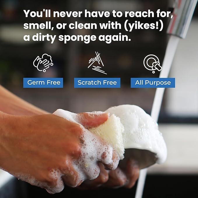 Scrub & Throw XL Scrub Sponges (Pack of 15), All-Purpose Household Natural Loofah Sponges, for Dishes, Cleaning, Non-Scratch