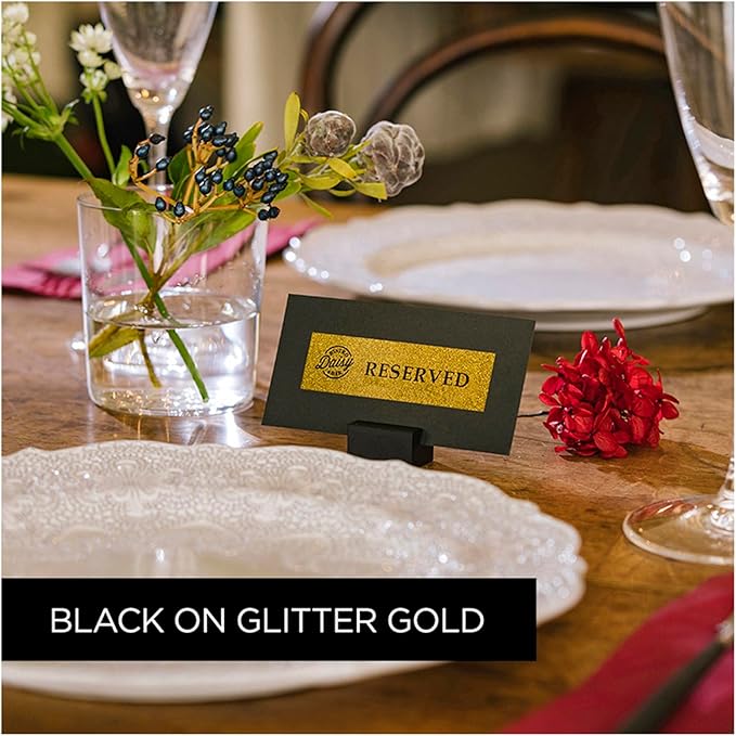 Brother P-touch TZe-PR831 Black Print on Premium Laminated Tape 12mm (0.47”) wide x 8m (26.2’) long, Glitter Gold, TZEPR831