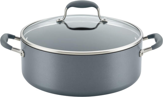 Anolon Advanced Home Hard-Anodized Nonstick Wide Stock Pot/Stockpot (7.5-Quart, Moonstone)