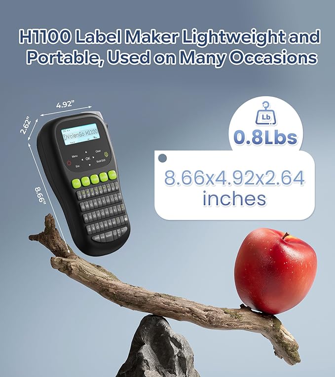 Label Maker Waterproof-Labels, Wire Cable Label Maker, Labeler Machine with Tapes Laminated, H1100 Handheld Labeling Maker with Backlit-LCD & One-Touch Key, Home Industrial Office Organization