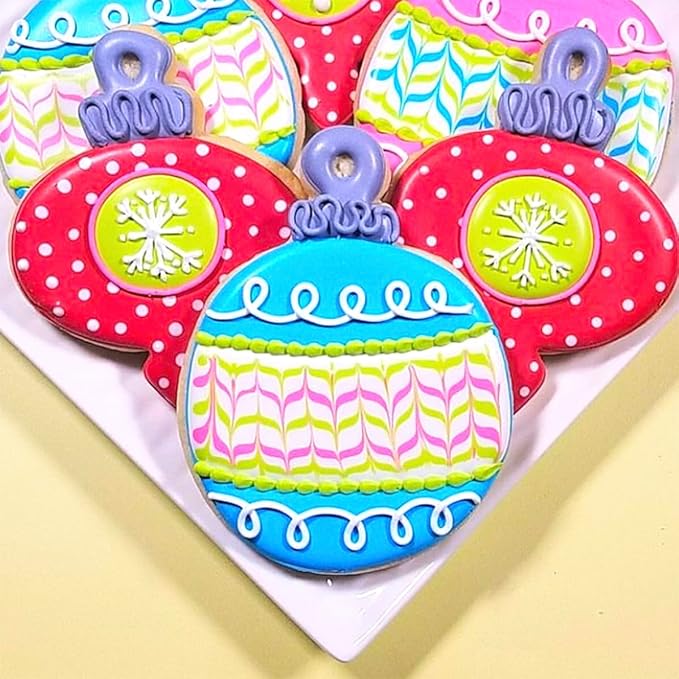 Christmas Ornament Cookie Cutters 8Pcs, Large Cookie Cutters Sturdy Stainless Steel Fondant Dough Cutters for Baking Christmas Decoration