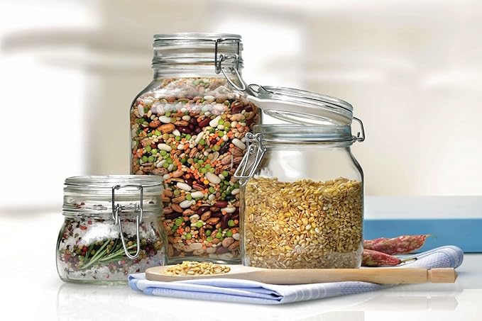 Bormioli Rocco Fido Glass Square Jar, 3 Liter