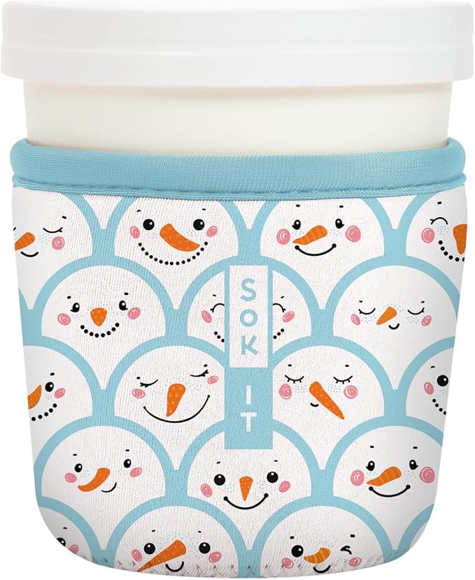 Sok It IceCreamSok Insulated Neoprene Cover (Snow Friends, Tapered Ice Cream Pints)