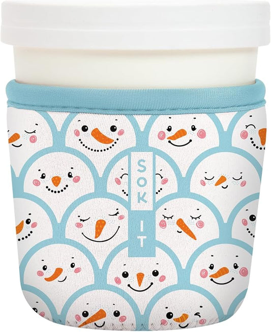 Sok It IceCreamSok Insulated Neoprene Cover (Snow Friends, Tapered Ice Cream Pints)