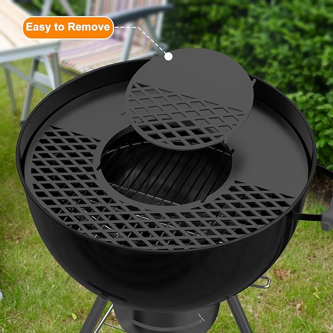 Onlyfire BBQ Griddle and Grate Combo Kit for Weber 26 inch Kettle Charcoal Grills
