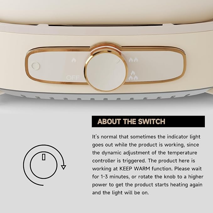 Dezin Hot Electric Shabu Shabu Pot, 5.5L Double-Flavor, Removable Non-Stick Dual Sided Cooker, 3" Depth Divided Pot with Multi-Power Control, 2 Silicone Ladles