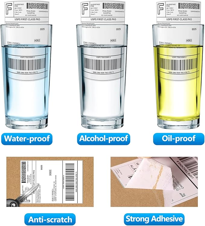 FungLam 80 Rolls 4x6 Direct Thermal Shipping Labels, 250 Labels Per Roll, 1" Core, Perforated, White Mailing Postage Shipping Label Compatible with Zebra 2844 ZP-450 ZP-500 ZP-505