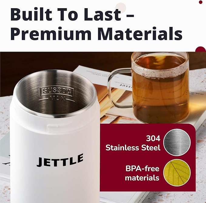 Electric Kettle - Travel Portable Heater for Coffee Tea Milk Soup - Stainless Steel Travel Water Boiler tea pot with Temperature Control - LED - Automatic Power Off - 450ml - Kitchen Appliance