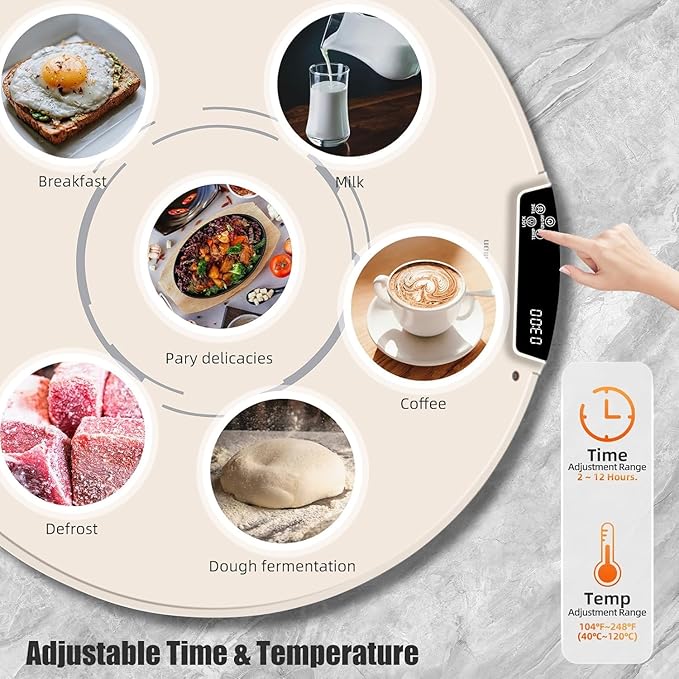 Food Warming Mat, Electric Warming Tray with Adjustable Temperature & Timer, Rollable & Portable, Rapid Full-Surface Silicone Heating Mat, Food Warmers for Gatherings, Parties, Buffets