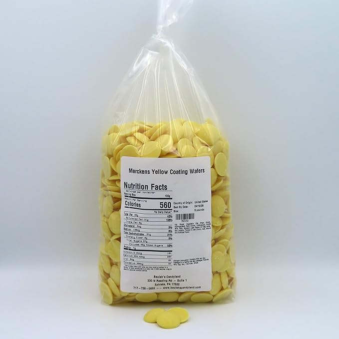 MERCKENS Coating Wafers, Yellow Melting Chocolate, 5 Pound Package