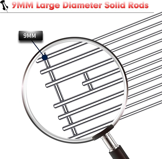 9MM 16517 Grill Grates Replacement for Bull Grill Replacement Parts, BBQ Bull Angus 4 Burner 47628 47629, Steer Premium 69008, Lonestar 87049, Bull Outlaw 26038 26039, Stainless Steel Grids