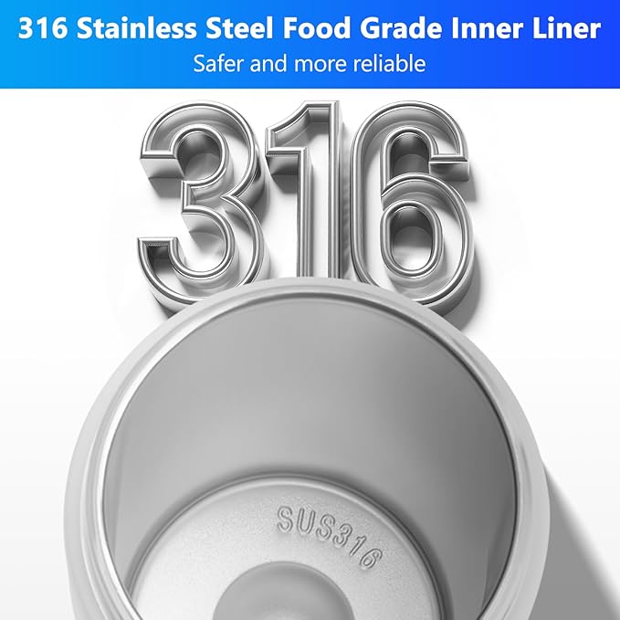 Kawu Portable Blender, 316 Stainless Steel Inner Personal Blender with 10Ps 304 Blades, 23Oz Blenders for Smoothies, USB Rechargeable, BPA Free, Food-Grade, Leakproof Juice Mixer for Gym, Home