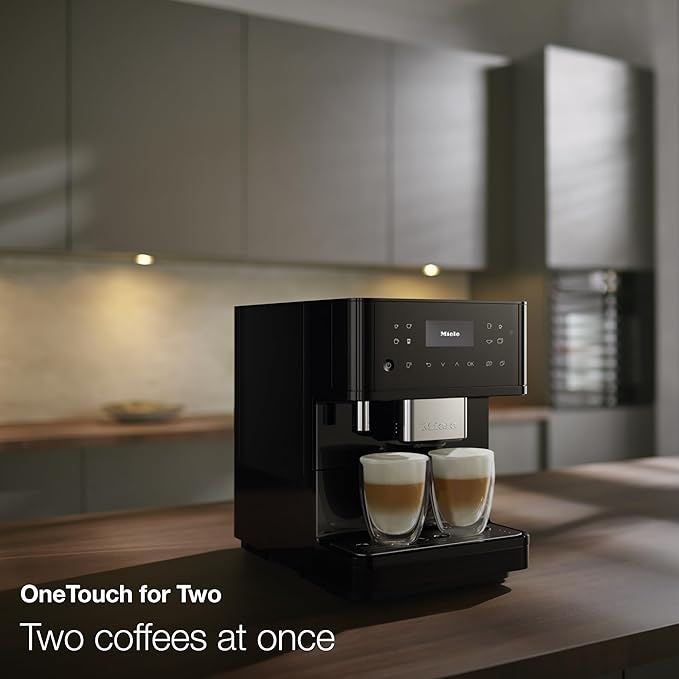 Miele CM 6160 MilkPerfection Automatic Wifi Coffee Maker & Espresso Machine Combo, Obsidian Black - Grinder, Milk Frother