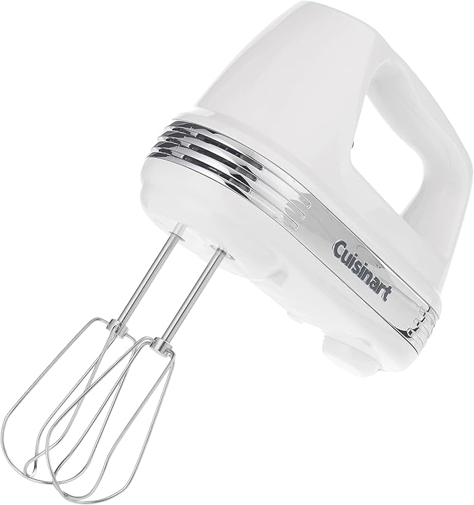 Cuisinart CPT-142P1 4-Slice Compact Plastic Toaster, White & HM-50 Power Advantage 5-Speed Hand Mixer, White